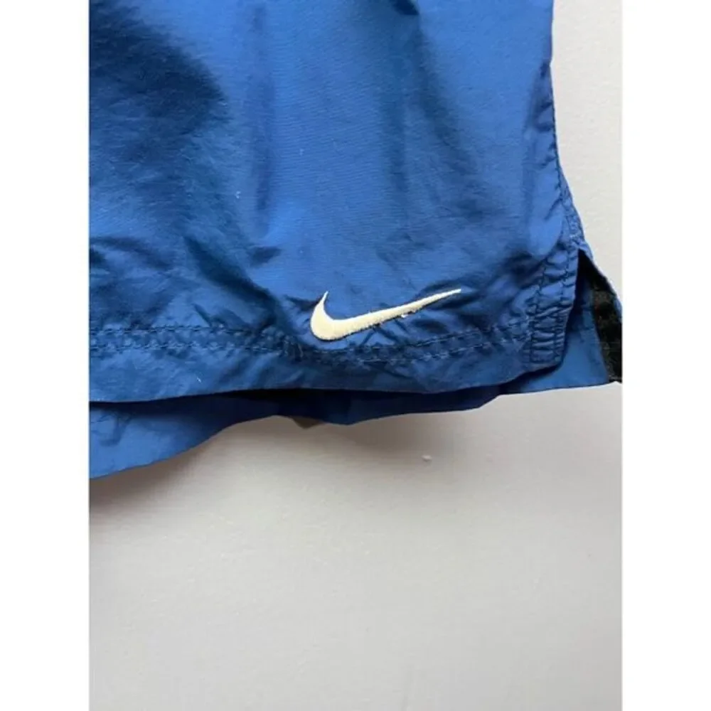 NIKE swim trunks men's large nylon mesh liner‎ pockets blue Striped Retro